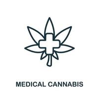 ícone de cannabis mdical da coleção de medicina alternativa. ícone de cannabis mdical de linha simples para modelos, web design e infográficos vetor