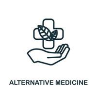 ícone da medicina alternativa. símbolo de medicina alternativa de elemento de linha simples para modelos, web design e infográficos vetor