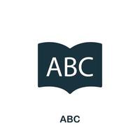 ícone abc. elemento simples da coleção de desenvolvimento infantil. ícone abc criativo para web design, modelos, infográficos e muito mais vetor