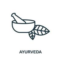 ícone ayurveda da coleção de medicina alternativa. ícone ayurveda de linha simples para modelos, web design e infográficos vetor