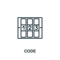 ícone de código da coleção de autenticação. símbolo de código de elemento de linha simples para modelos, web design e infográficos vetor
