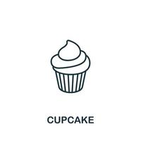 ícone de cupcake da coleção de padaria. símbolo de cupcake de elemento de linha simples para modelos, web design e infográficos vetor