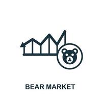 ícone do mercado de urso. elemento simples da coleção de gerenciamento de negócios. ícone criativo do mercado de urso para web design, modelos, infográficos e muito mais vetor