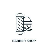 ícone da barbearia. símbolo de barbearia de elemento de linha simples para modelos, web design e infográficos vetor