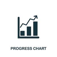 ícone do gráfico de progresso. elemento simples monocromático da coleção de serviços digitais. ícone de gráfico de progresso criativo para web design, modelos, infográficos e muito mais vetor