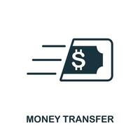 ícone de transferência de dinheiro. elemento simples monocromático da coleção de serviços digitais. ícone de transferência de dinheiro criativo para web design, modelos, infográficos e muito mais vetor