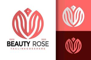 letra m flor rosa logotipo logotipos elemento de design modelo de ilustração vetorial de estoque vetor