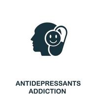 ícone de antidepressivos. ilustração simples da coleção de vícios. ícone de antidepressivos criativos para web design, modelos, infográficos vetor