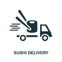 ícone de entrega de sushi. elemento simples da coleção de entrega. ícone criativo de entrega de sushi para web design, modelos, infográficos e muito mais vetor