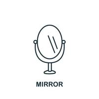 ícone de espelho da coleção de barbearia. símbolo de espelho de elemento de linha simples para modelos, web design e infográficos vetor