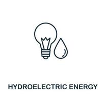 ícone de energia hidrelétrica da coleção de energia limpa. símbolo de energia hidrelétrica de elemento de linha simples para modelos, web design e infográficos vetor