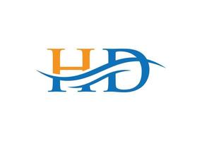 design de logotipo hd de letra swoosh para negócios e identidade da empresa. logotipo hd de onda de água com moda moderna vetor