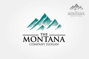 o modelo de logotipo de vetor montana. ilustração do logotipo das montanhas azuis.