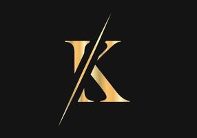 design de logotipo de letra k de luxo para símbolo de moda e luxo vetor