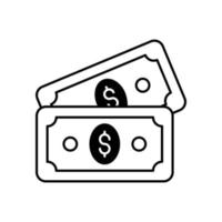 ilustração de estilo gylph de ícone de vetor de dinheiro. arquivo eps 10