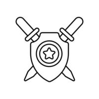 escudo vector linha ícone estilo ilustração. arquivo eps 10