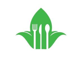 design de logotipo de comida biológica, modelo de design vetorial vetor