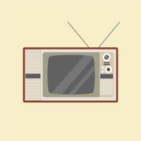 ilustração em vetor design plano de televisão clássico vintage. design de tv retrô. eletrônicos antigos