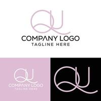 letra inicial qu design de logotipo monograma criativo sinal moderno símbolo ícone vetor