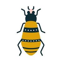 abelha de veado dos desenhos animados com chifres com decoração na parte de trás em estilo art déco. ilustração vetorial de um bug para logotipo, impressão em roupas, branding vetor