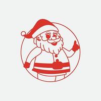 logotipo do ícone de design de ilustrações vetoriais de papai noel vetor