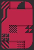 estilo bauhaus padrão geométrico de fundo. cor tendência do ano 2023 viva magenta e preto. elementos de textura de design para banners, capas, cartazes, cenários, paredes. ilustração vetorial. vetor