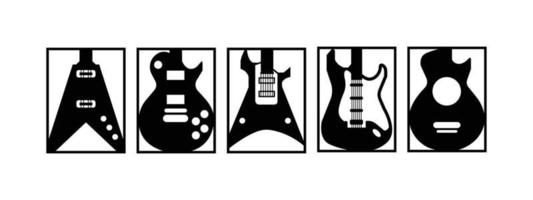 design de cinco painéis de guitarra para corte a laser ou usinagem cnc vetor