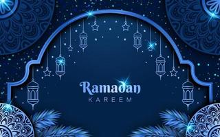 fundo de ramadan kareem de luxo realista vetor