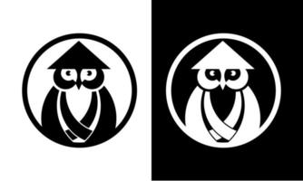 vetor de logotipo do sensei coruja