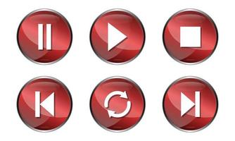 vetor de ícone vermelho de botão de reprodução 3d