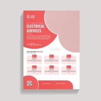 modelo de design de panfleto de serviço de eletricista gradiente colorido moderno vetor