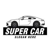 design de vetor de vista lateral do logotipo do super carro