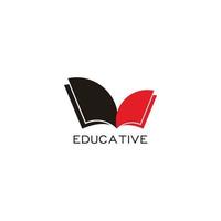 vetor de logotipo de símbolo de livros coloridos educativos