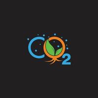 texto co2 planta solo água azul símbolo logotipo vetor