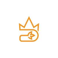 vetor do logotipo da coroa de ouro do rei letra d