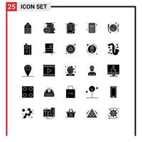 25 ícones criativos, sinais e símbolos modernos da calculadora de educação, elementos de design de vetores editáveis da escola de contabilidade