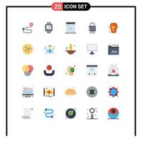 conjunto de 25 sinais de símbolos de ícones de interface do usuário modernos para proteção de lavagem segura de halloween elementos de design de vetores cibernéticos editáveis