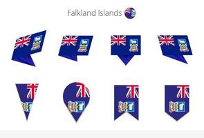 coleção de bandeiras nacionais das Ilhas Malvinas, oito versões de bandeiras vetoriais das Ilhas Malvinas. vetor