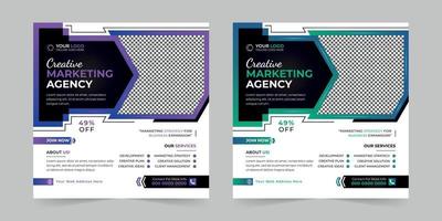 postagem de mídia social de negócios de agência de marketing digital criativa, vendas de anúncios de promoção de banner corporativo e modelo de vetor de banner de desconto