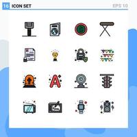 16 ícones criativos sinais e símbolos modernos de aparelhos de ferro de negócios de mesa de contrato elementos de design de vetores criativos editáveis