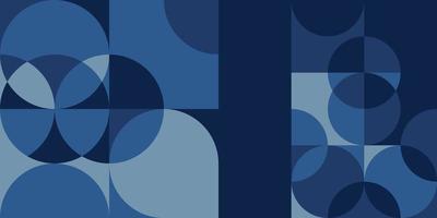 fundo azul abstrato. com uma combinação de paleta de cores azul, com o conceito de círculos e quadrados geométricos vetor