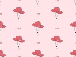 padrão perfeito de personagem de desenho animado de chapéu em fundo rosa vetor