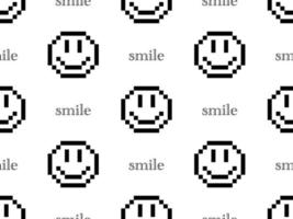 padrão sem costura de personagem de desenho animado de sorriso no fundo branco vetor
