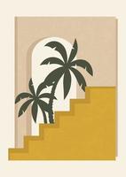 ilustração de pôster de elementos de arquitetura de Marrocos. arte estética moderna. design artístico estilo boho para decoração de parede vetor