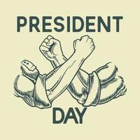 mão desenhando o elemento do dia do presidente com as duas mãos no fundo branco vetor