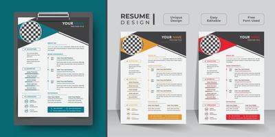 currículo criativo e design de modelo de curriculum vitae vetor