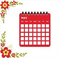 calendário do mês de maio vetor