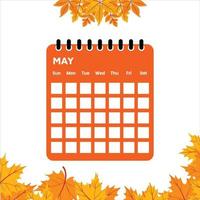 calendário do mês de maio vetor