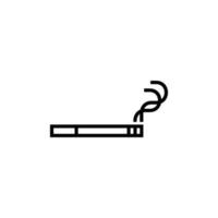 logotipo de design de ícone plano de cigarro vetor
