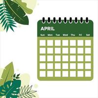 calendário do mês de abril vetor